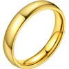 Bestyle Anelli Fascia Larga Donna Oro Anelli a Fede Anelli Acciaio Ragazzo Misura 27 4mm Oro con Confezione Regalo