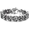 COOLSTEELANDBEYOND Bracciale Gotico Vintage Catena Marina Anchor con Cranio in Acciaio Inossidabile per Uomo, Finitura Vecchio Metallo