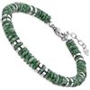 Dada Gioielli - Bracciale Uomo Pietre Naturali Scegli la Pietra che ti Rappresenta - Idea Regalo Compleanno Misura Regolabile 18,5+3 cm (Verde Kiwi Argento)