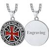 FaithHeart Collana con Croce dei Cavalieri Templari Croce Rosso Collana Vintage da Uomo Unisex in Acciaio Inossidabile/Nero/Oro Collana Personalizzabile