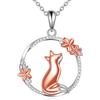 KQF Pinguino/fenicottero/rana/balena/volpe catena in argento Sterling pinguino/fenicottero/rana/balena gioielli per donne e ragazze, klein, Argento sterling, Zirconia cubica