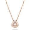 Swarovski Millenia Collana Elegante, con una Pietra Bianca dal Taglio Trilliant e PavéSwarovski , Placcata in Tonalità Oro Rosa, Bianco