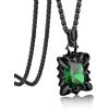 Bandmax Collana Uomo con Pietra Gotica in Acciaio Inox, Ciondolo con Pietra Rossa/Blu/Verde/Nera con Catena Spiga Regolabile da 3 mm / 55+5 cm, 55 cm (Kette), 45.3 x 24.2 x 8.5 mm (Anhänger), Acciaio