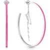 Guess Orecchini a cerchio da donna, in acciaio inox, argento, rosa, taglia unica, in acciaio inox, senza pietre preziose