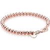 Dankadi Bracciale di Perle per Donna in Argento 925 Larghezza 4MM 6MM Senza e Con Ciondolo a Cuore, Lunghezza 13-21CM Doré Oro Rosa Regalo Festa della Mamma Uomo, 21CM, Argento