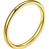 Bestyle Anello Donna Oro Anello Donna in Acciaio Inossidabile Anelli Donna Fedine Oro Misura 14 2mm Oro con Confezione Regalo
