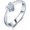 MICMIF Anello Diamante di Moissanite a Forma di Cuore 0,5 Carato Anello Solitario in Argento 925, Anelli di Fidanzamento Donna, VVS1 D Colore Anniversario Promessa Anelli Gioielli