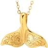 COOLSTEELANDBEYOND Uomo Donna Colore Oro Acciaio Balena Delfini Coda Ciondolo Collana con Filigrana Turbine Modelli, Corda Catena 51CM