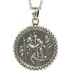 Alylosilver Medaglia di San Cristoforo in argento Sterling 925 per donna e uomo - Ciondolo 18 mm modello di viaggiatori e conducenti - Include catena in argento 45 cm e confezione regalo - Made in
