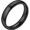 Bestyle Anello Uomo Nero 4mm Acciaio Anelli Neri Donna Anelli Donna Argento Grandi Misura 22 4mm Nero con Confezione Regalo