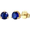 Just Being Cute Earrings Gold 585 Placcato, Zircone 5A+ Orecchini in Argento 925 Donna Pietra Natale Ipoallergenico Regalo Gioielli per Donna 4/5/6/6.5/7.5/8 mm 7.5mm Blu reale