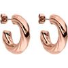 Purelei - Orecchini a cerchio glamour - Orecchini con design scultoreo realizzati in acciaio inossidabile impermeabile con finitura lucida in oro, argento o oro rosa, Normal, Acciaio inossidabile