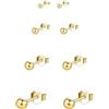 Bo Win 4 Paia Orecchini in Argento Sterling 925 Orecchini a Lobo Piccoli Orecchini Or Donna Uomo Orecchini Sfera Orecchini in Oro Piercing Orecchino Argento 925 Orecchini per Donna Uomo Ragazza
