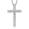 MomentWish Croce Pendente, 1.2Carat Moissanite Croce Collana per Le Donne, D Colore VVS1 Simulato Diamante 925 Sterling Silver Croce Collana