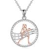 YFN, collana regalo di pallavolo per donne e ragazze in argento Sterling, gioielli sportivi per giocatrici, Argento sterling, Pietra di luna