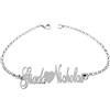 Cavaliere Gioielli Bracciale con 2 nomi Personalizzati Argento 925 laminato oro 18 kt Donna - Tutti i nomi Disponibili Made in Italy (Argento)