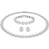 Swarovski Crystal Authentic Angelic All Around Set di collana, bracciale e orecchini, bianco, finitura rodio- gioielli da donna ipoallergenici scintillanti - collezione di gioielli in cristallo senza