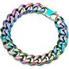 COOLSTEELANDBEYOND Barbozzale Bracciale, Ossidato Arcobaleno Colore, Acciaio Inossidabile Collegamento Chain Braccialetto da Uomo, Classico