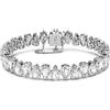 Swarovski Bracciale Tennis Millenia, Taglio Pear, Bianco, Placcato rodio