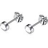 Artskin Orecchini a bottone in titanio G23 per donna Orecchini da donna Orecchini a bottone da uomo con zirconi ipoallergenici da 7 mm per orecchie sensibili
