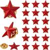 SUPERFINDINGS 24 spille in lega con stella 1,6 cm/2,5 cm, stella rossa, spilla a cinque punte, pentagramma, per la festa commemorativa di luglio, decorazioni in costume per veterani, 24x25mm, Metallo