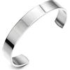COOLSTEELANDBEYOND 19CM Classico Regolabile Bracciale da Uomo Donna, Braccialetto del Polsino, Colore Argento, Lucido
