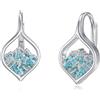 PROESS Orecchini da montagna, in argento sterling 925, turchese, con montagna, ideali come regalo per figlia, madre, donne, ragazze, adolescenti, Geeignet, Argento sterling, Nessuna pietra preziosa