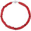 COOLSTEELANDBEYOND Rosso Perline Cristallo Cluster Statement Collana Intrecciato Catena Girocollo Choker Collana, Chiusura Magnetica