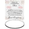 Bramart Bracciale Tennis Uomo Compleanno Personalizzabile con Pietre di Zirconia Cubica Idea regalo per lui Finitura in Oro Bianco Argento 925 - Cofanetto con DEDICA incluso (Tennis Uomo Compleanno Pers)