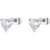S'Agapõ Orecchini Donna, Orecchini a Lobo in Acciaio e Zirconi con Simbolo Cuore | Collezione Dazzly - SDZ95