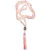 Generico ALCHIMIA -collana bracciale Mala 108 Perle Annodate a Mano Una ad Una in Pietre Naturali mm.6 Nappina cm.8 e Buddha argento antico (QUARZO ROSA)