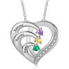kaululu Collana Argento da Donna 925 Personalizzata Collana Cuore con Incisione Nome Regali per Mamma Nonna Donna Regalo di Compleanno (C-Nomi 3)