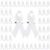 WANDIC Spilla con nastro bianco, 100 pezzi, spilla per la sensibilizzazione al cancro alle ossa polmonari in terilene, spilla a coste per uomini e donne, eventi commemorativi di beneficenza,