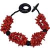 Sicilia Bedda - Bracciale con Corallo Cupolini e Agata Nera - Realizzato a Mano
