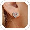 Suplight Orecchini Donna Argento 925 a Cuore Orecchini Lettera da A-Z Orecchini Iniziale del Nome Orecchini con Zirconia Regalo Donna Ragazza