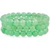 Bling Jewelry Set Di 3 Gemme Semipreziose Verde Avventurina Palla Rotonda Perlina 8 Millimetri Impilabile Filo Braccialetto Elastico Per Le Donne Uomini Adolescenti