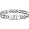 Richsteel Bracciale Uomo Catena Intrecciata Speciale Larghezza 6/10/12 MM Braccialetti Argento Uomo Nero Regalo Ragazzo