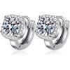 WAHZAUS Orecchini a cerchio da donna in moissanite da 1-2 cttw, colore D, purezza VVS1, piccoli orecchini in argento Sterling con moissanite, per donne e uomini, con certificato, Argento sterling, Moissanite
