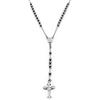 Damiano Argenti Collana Rosario con Crocifisso in Argento Sterling 925 Rodiato Girocollo 60 cm con Grani da 5 mm