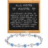 Bramart Bracciale Maestra Insegnante Argento Sterling 925 Zirconi Blu Compleanno Idee Regali per lei, Bracciali Tennis oro Idea Regalo Natale - Cofanetto con DEDICA incluso (Nostra Maestra 2)