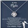 Bramart Collana Donna Figlia da Mamma o Papà Idea regalo per lei Finitura in Argento, Oro Gioiello Compleanno o Natale Idee Regali Ciondolo - Cofanetto con DEDICA incluso (A mia Figlia 4)