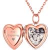 ChicSilver Collana Personalizzata Argento 925 con Foto Incisione, Ciondolo Portafoto Personalizzato Oro Rosa Lunga 40+5cm, Collana Cuore Ciondolo Personalizzato, Idee Regalo per Natale Anniversario