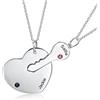 lorajewel Collana personalizzata Combinazione a forma di cuore e chiave Collana pendente Acciaio inossidabile Nome dell'incisione Regalo della famiglia dei amici delle coppie Per San Valentino Natale
