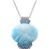 Meadows 925 Argento Sterling Larimar, Tanzanite, Apatite Gemma Collana 20 inch Donna Sottile Gioielli Crystalcraftindia