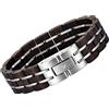 Woodstar (SCORPION Bracciale da Uomo in Legno e Acciaio, Gioielli Moda Maschile, Braccialetto Regolabile Nero Argento B19-003