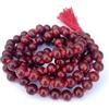 Generic Mala da preghiera in legno di sandalo rosso, 108 perline con certificato, tradizionale Lal Chandan, regular, Metallo, Abalone