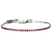 Donipreziosi Bracciale Tennis in Acciaio Inox con Zirconi taglio Brillante, Spessore 2 mm Lunghezza regolabile, disponibile in più colori - Uomo e Donna Unisex (Rosso)
