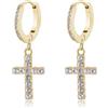 S'Agapõ Orecchini Donna in Acciaio e Cristalli con Simbolo Croce | Collezione Dazzly - SDZ112