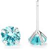 LES FOLIES DI PAOLA GRIECO Coppia di Orecchini Punti Luce Acquamarina in argento 925 - Rainbow Collection (4mm)