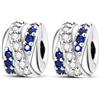 CYCUFF Charm distanziatore con clip per braccialetto in argento Sterling 925, con luna stella, zirconia cubica pavé, chiusura a clip, perla con fermaglio, regalo per donne, 0.14~0.18 inches, Argento